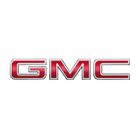 GMC logo displaying the brand's name in bold red letters with a metallic finish, symbolizing strength and durability in the automotive industry.